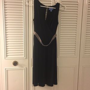 Little Black Dress with Grey Belt